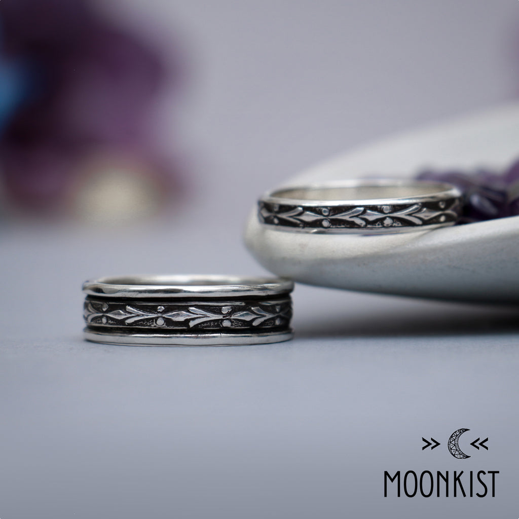 Fleur de Lis Matching Wedding Ring Sets | Moonkist Designs