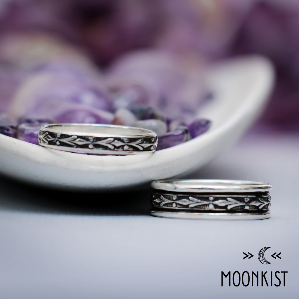 Fleur de Lis Matching Wedding Ring Sets | Moonkist Designs