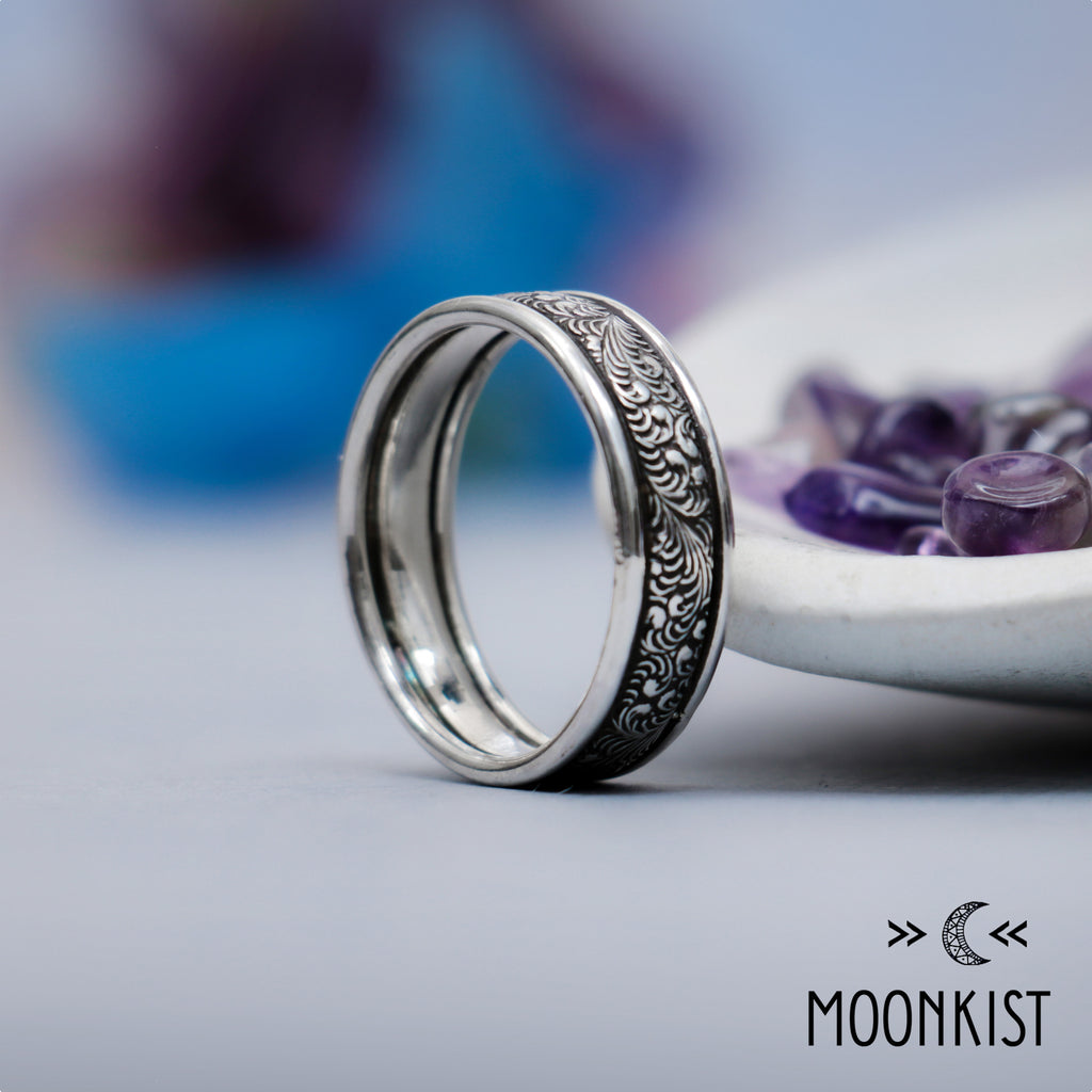 Silver Woodland Fern Wedding Ring | Moonkist Designs