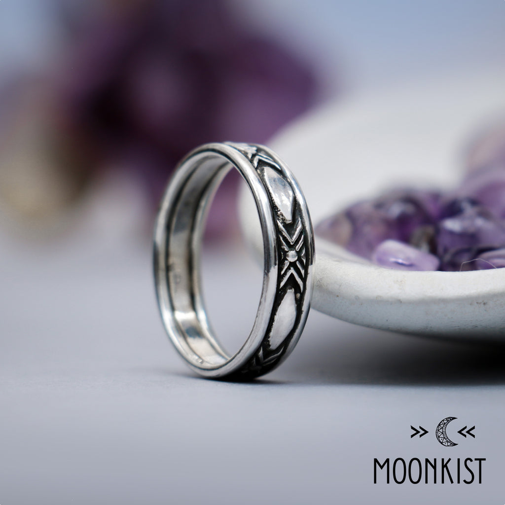 Southwestern Silver Mens Wedding Band | Moonkist Designs