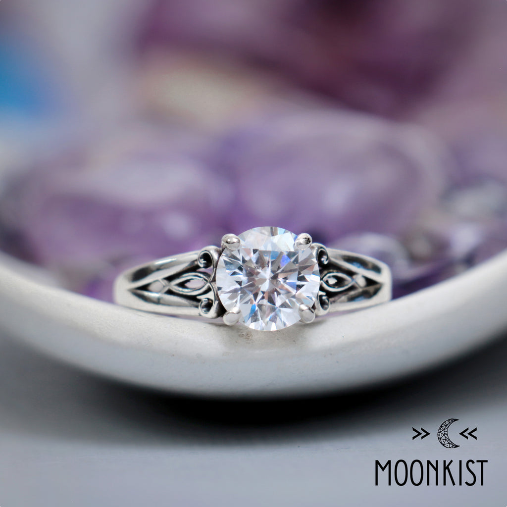 Round Moissanite Engagement Ring | Moonkist Designs
