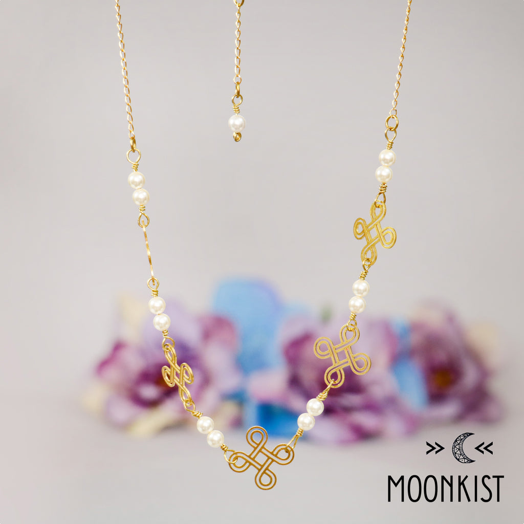 Handmade Pearl and Celtic Link Necklace | Moonkist Designs