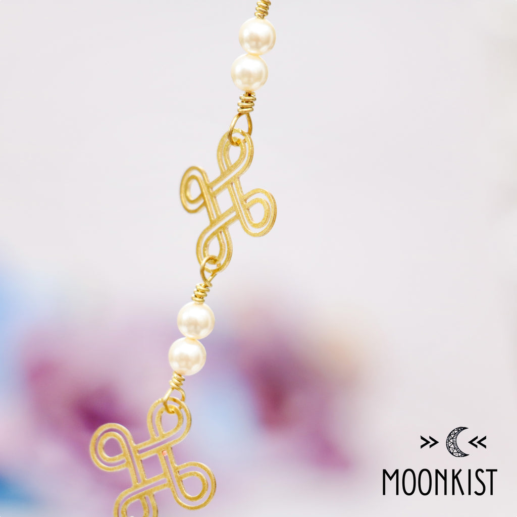 Handmade Pearl and Celtic Link Necklace | Moonkist Designs