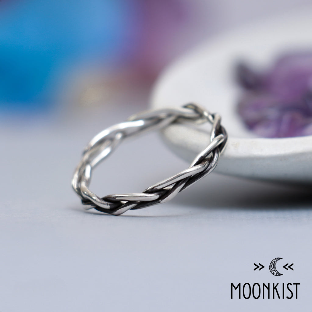 Silver Three Strand Braided Wedding Band | Moonkist Designs