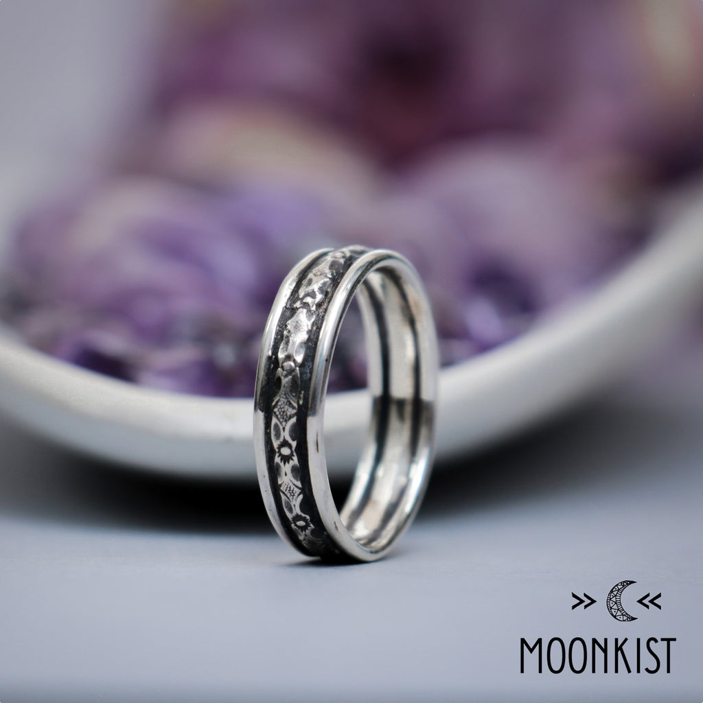 Wide Silver Renaissance Wedding Ring | Moonkist Designs