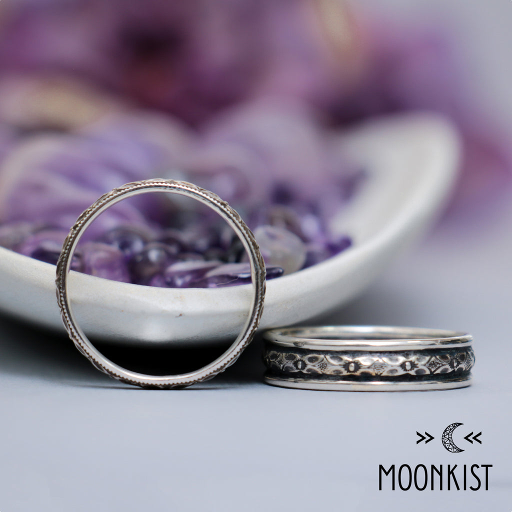 Art Deco Matching Wedding Ring Set | Moonkist Designs