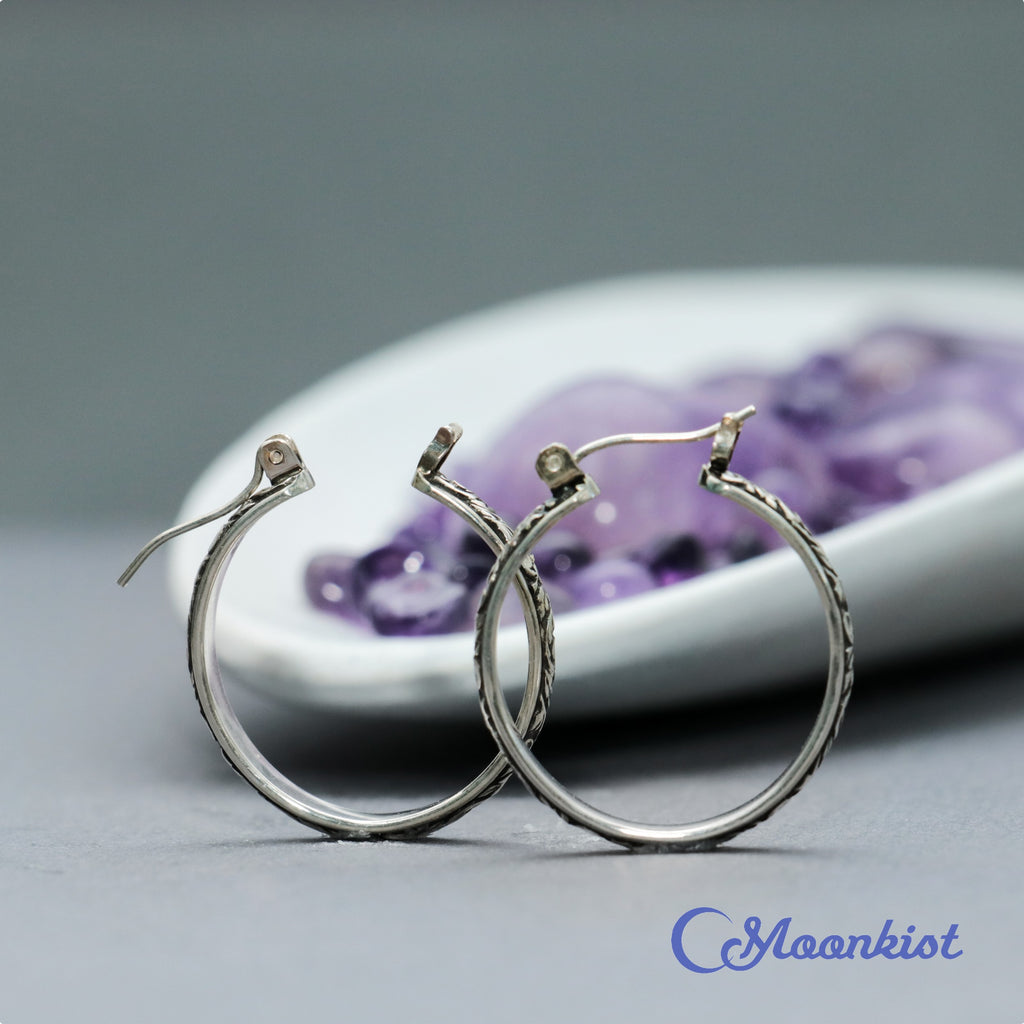 Tendril and Vine Sterling Silver Hoop Earrings | Moonkist Designs | Moonkist Designs