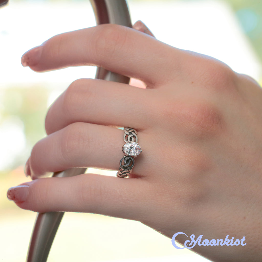 2 CT Oval Celtic Engagement Ring for Women | Moonkist Designs | Moonkist Designs