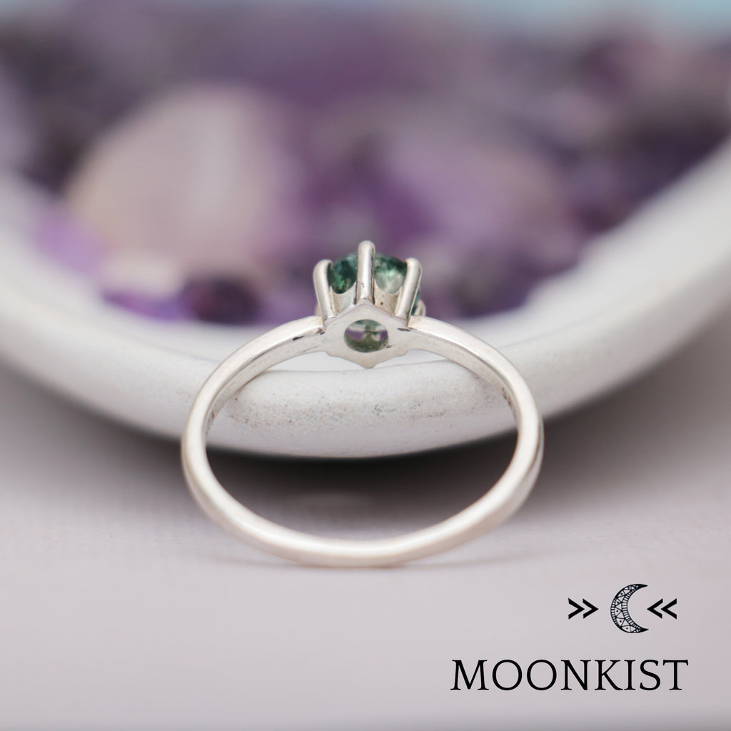 Natural Moss Agate Classic Solitaire | Moonkist Designs | Moonkist Designs