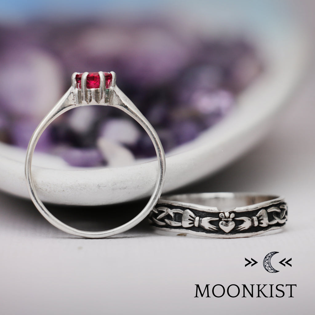 Sterling Silver Irish Engagement Ring Set | Moonkist Designs | Moonkist Designs