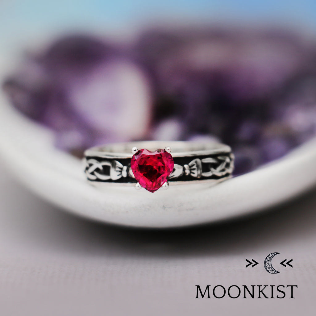Sterling Silver Heart Claddagh Celtic Engagement Ring | Moonkist Designs | Moonkist Designs
