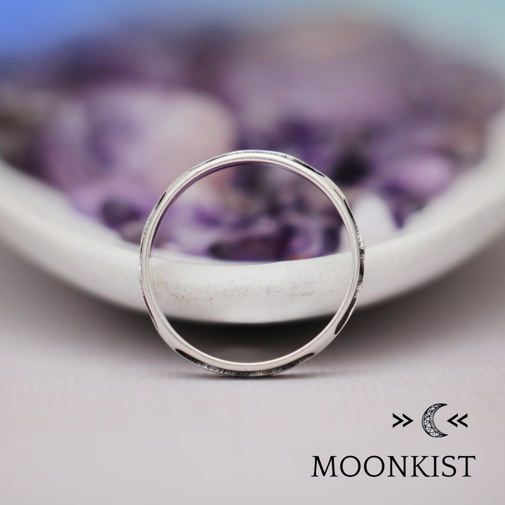 Oak Tree Engraved narrow Wedding Band | Moonkist Designs | Moonkist Designs