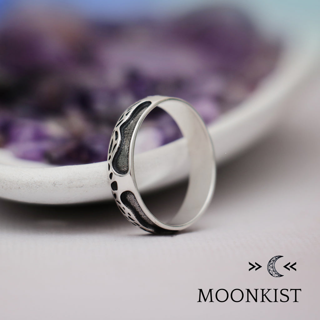 Oak Tree Engraved narrow Wedding Band | Moonkist Designs | Moonkist Designs