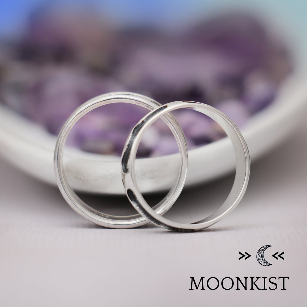 Oak Tree Wedding Band Set for Men and Women  | Moonkist Designs | Moonkist Designs