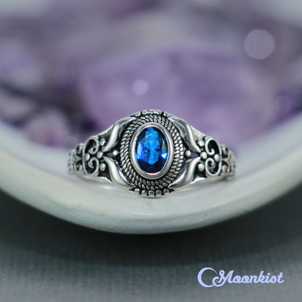 Unique Blue Cubic Zirconia Graduation Ring | Moonkist Designs | Moonkist Designs