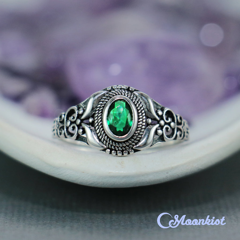 Unique Green Cubic Zirconia Graduation Ring | Moonkist Designs | Moonkist Designs