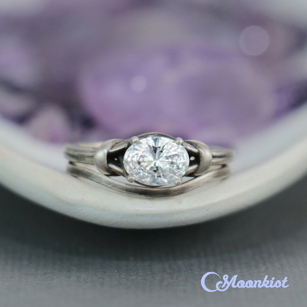 Modern Oval Wedding Ring Set | Moonkist Designs | Moonkist Designs