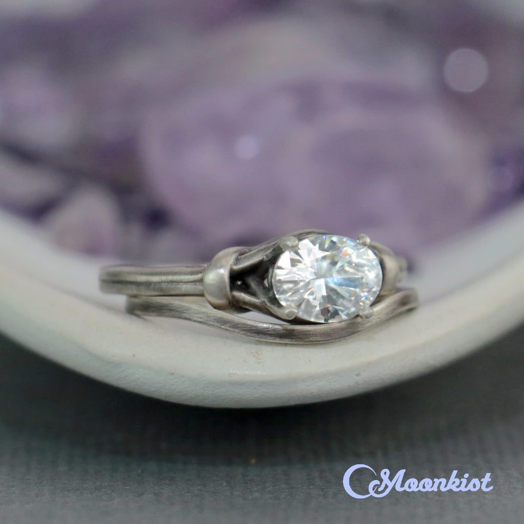 Modern Oval Wedding Ring Set | Moonkist Designs | Moonkist Designs