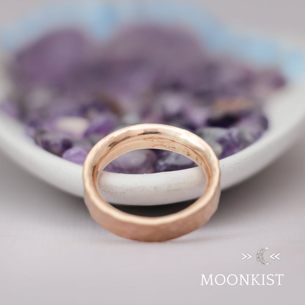 5mm Hammered Gold Wedding Band | Moonkist Designs | Moonkist Designs