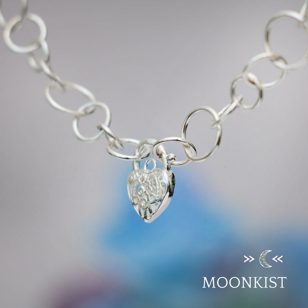 Handmade Heart Locket Charm Necklace  | Moonkist Designs | Moonkist Designs