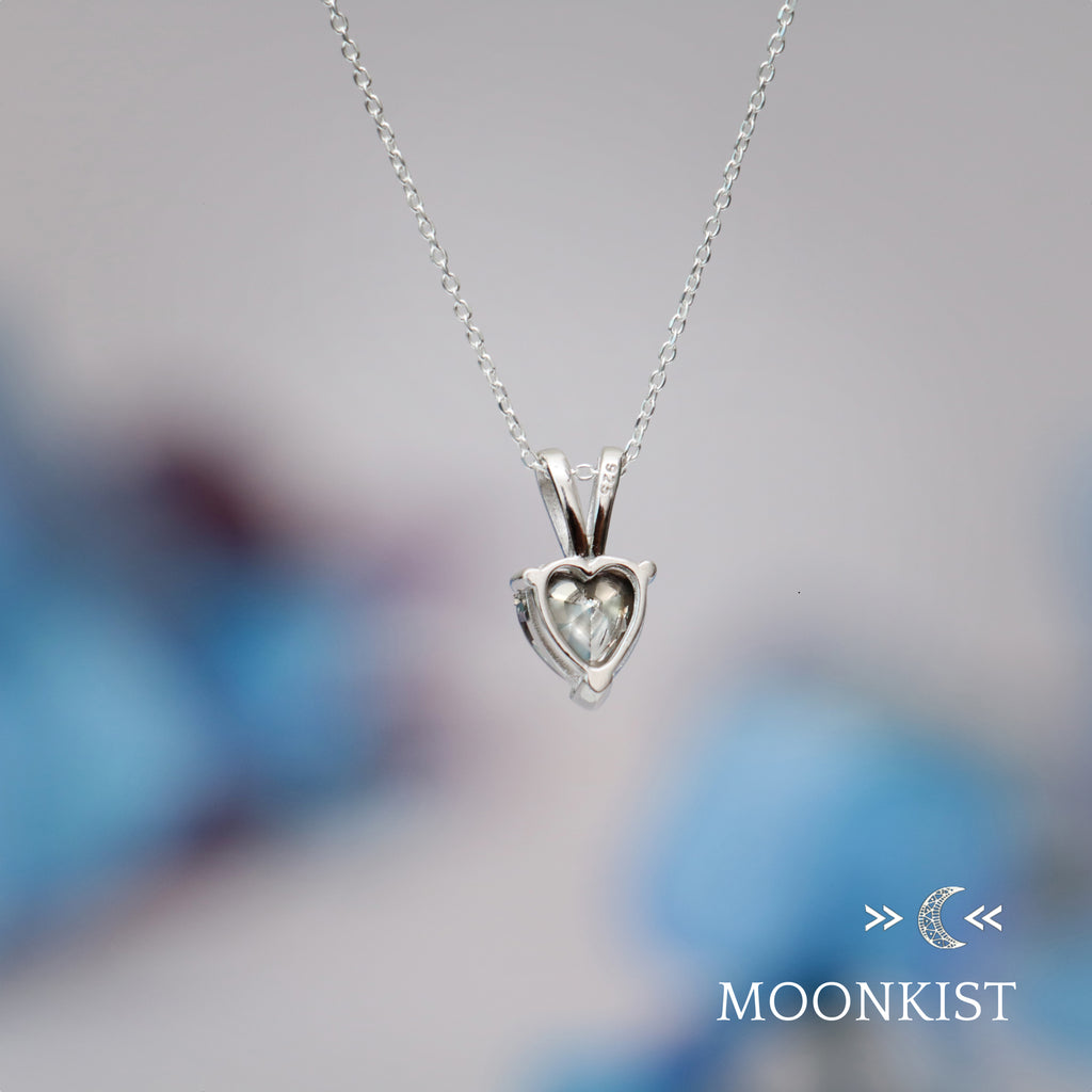 Dainty Blue Topaz CZ Heart Necklace | Moonkist Designs