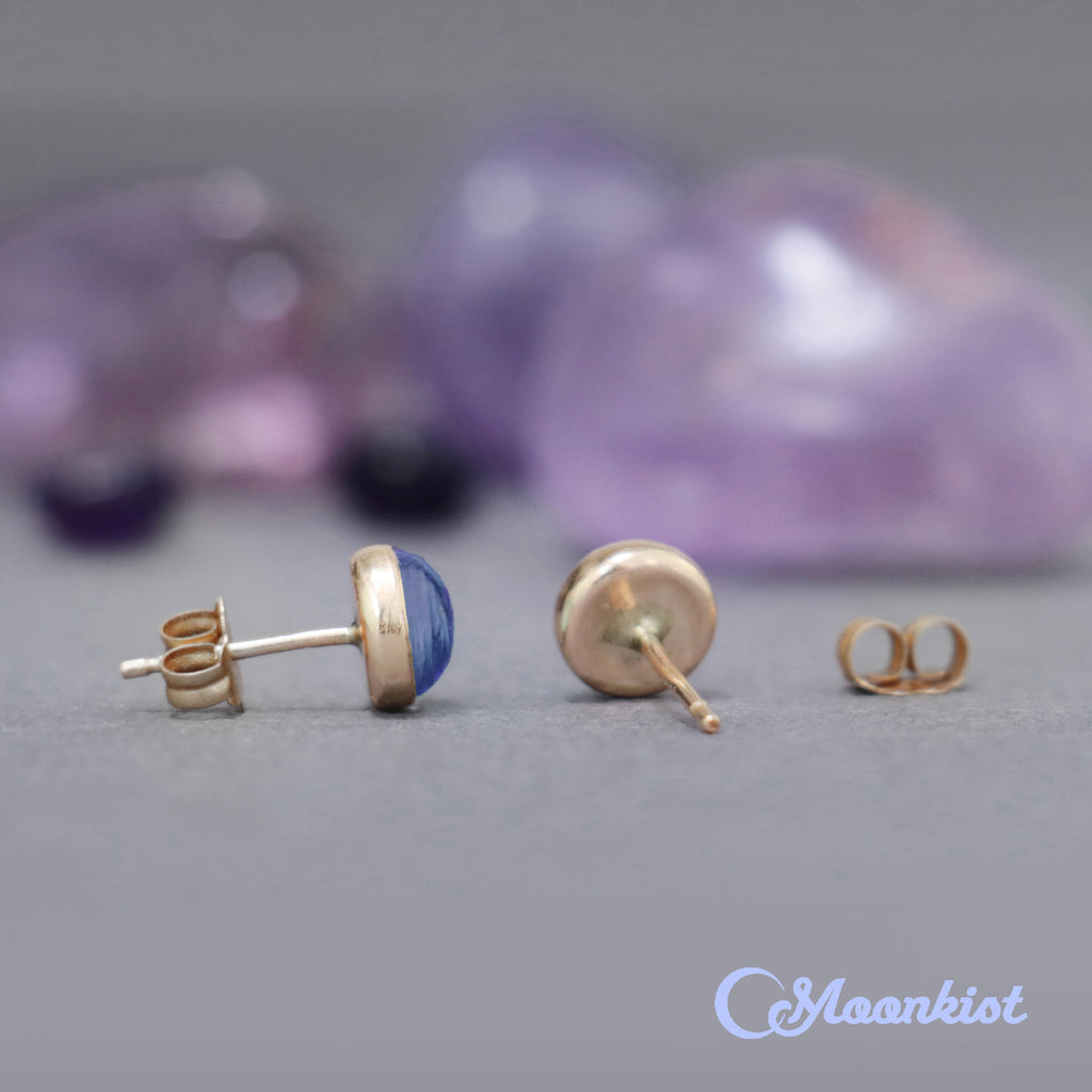 Gold Filled Blue Sapphire Stud Earrings  | Moonkist Designs | Moonkist Designs