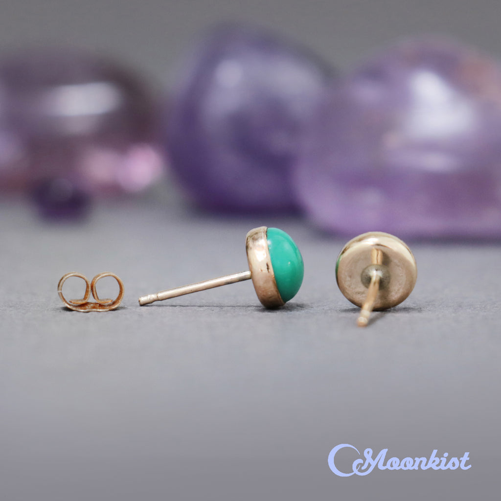 Gold Filled Turquoise Stud Earrings  | Moonkist Designs | Moonkist Designs