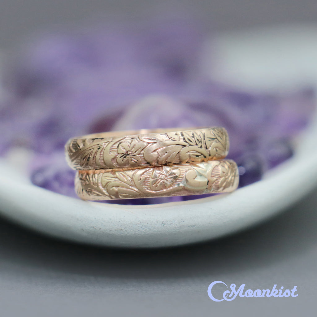 Gold Flower Texture Ring | Moonkist Designs | Moonkist Designs