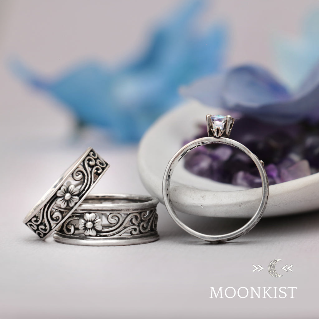 Magnolia Wedding Ring Set | Moonkist Designs | Moonkist Designs