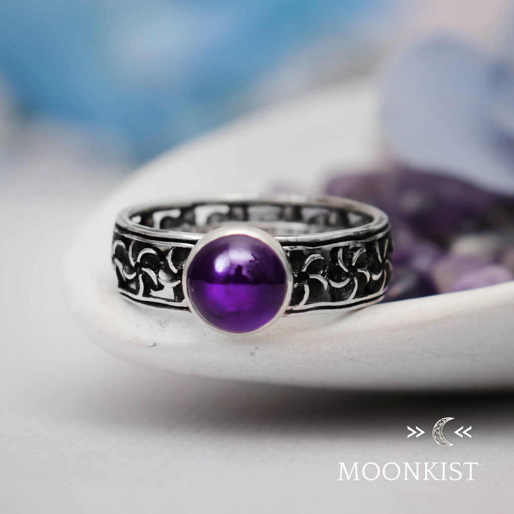Sterling Silver Unique Periwinkle Flower Ring  | Moonkist Designs | Moonkist Designs