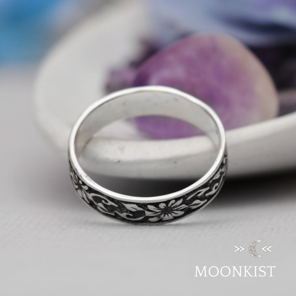Morning Glory Flower Wedding Band  | Moonkist Designs | Moonkist Designs