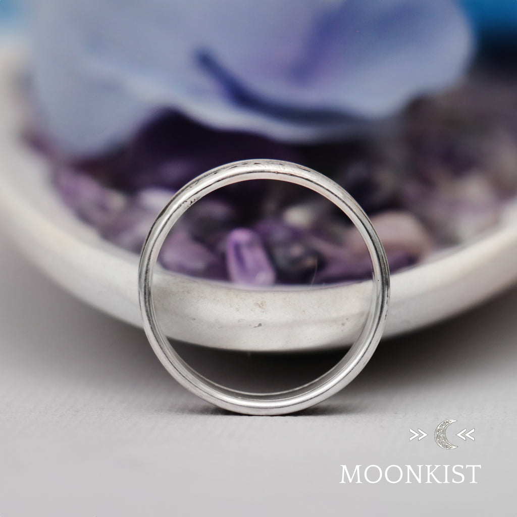 Sterling Silver Morning Glory Flower Wide Wedding Band | Moonkist Designs | Moonkist Designs