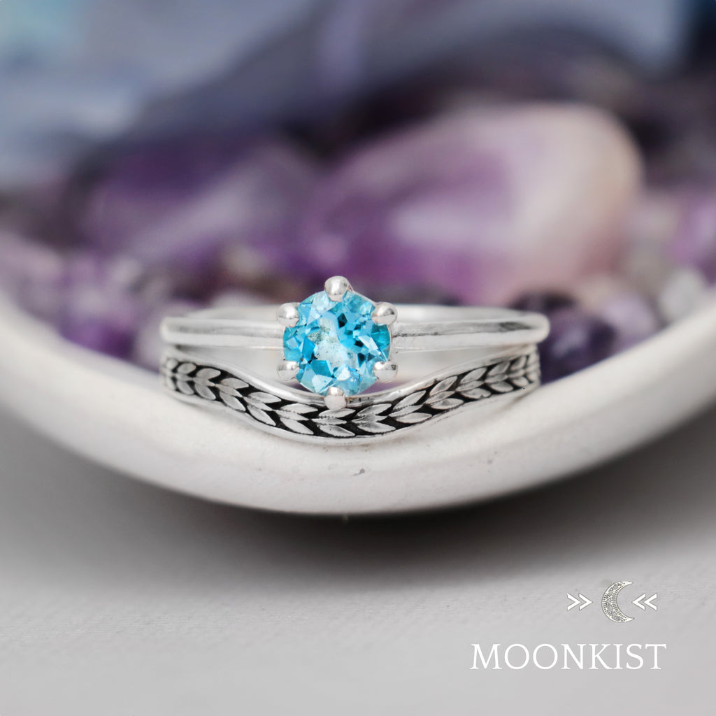 Sterling Silver Arrow Wedding Ring Set  | Moonkist Designs | Moonkist Designs