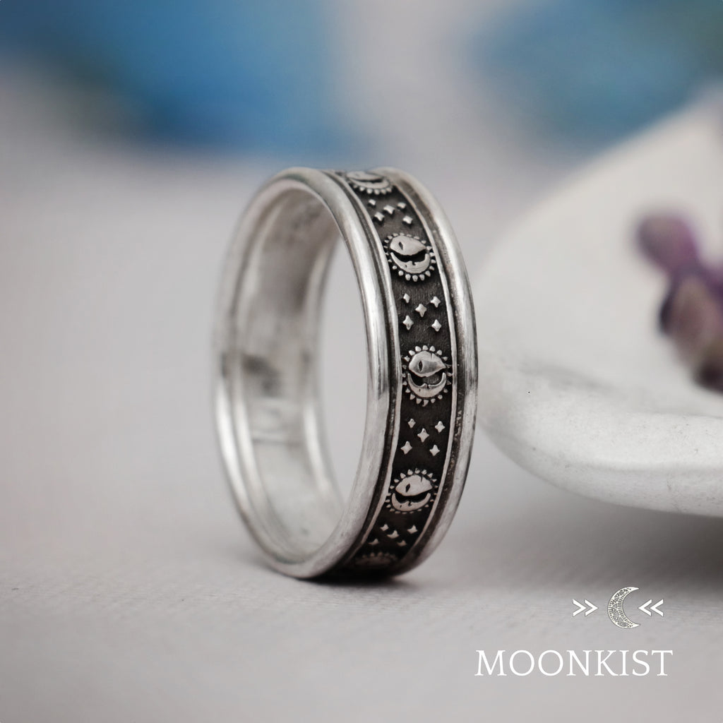 Sterling Silver Eclipse Wedding Band | Moonkist Designs | Moonkist Designs