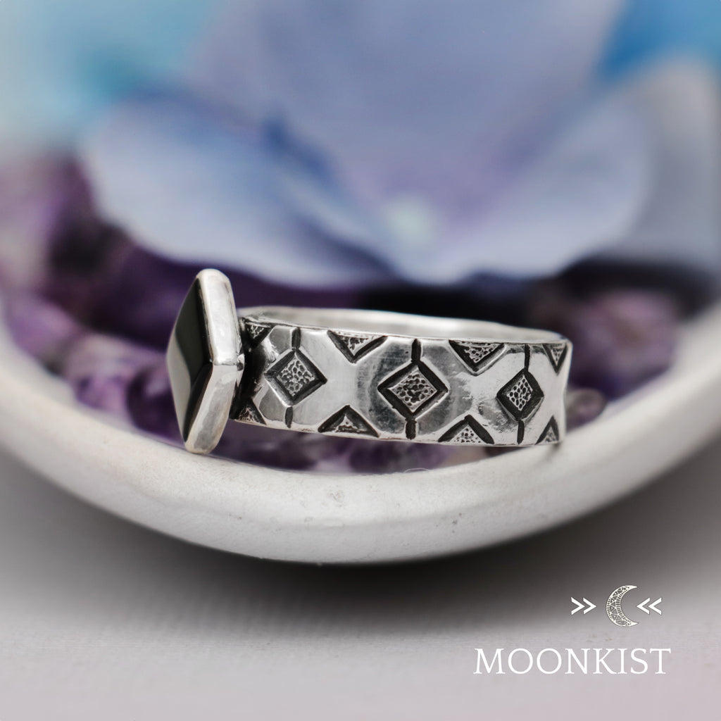 Sterling Silver Square Onyx Ring| Moonkist Designs | Moonkist Designs