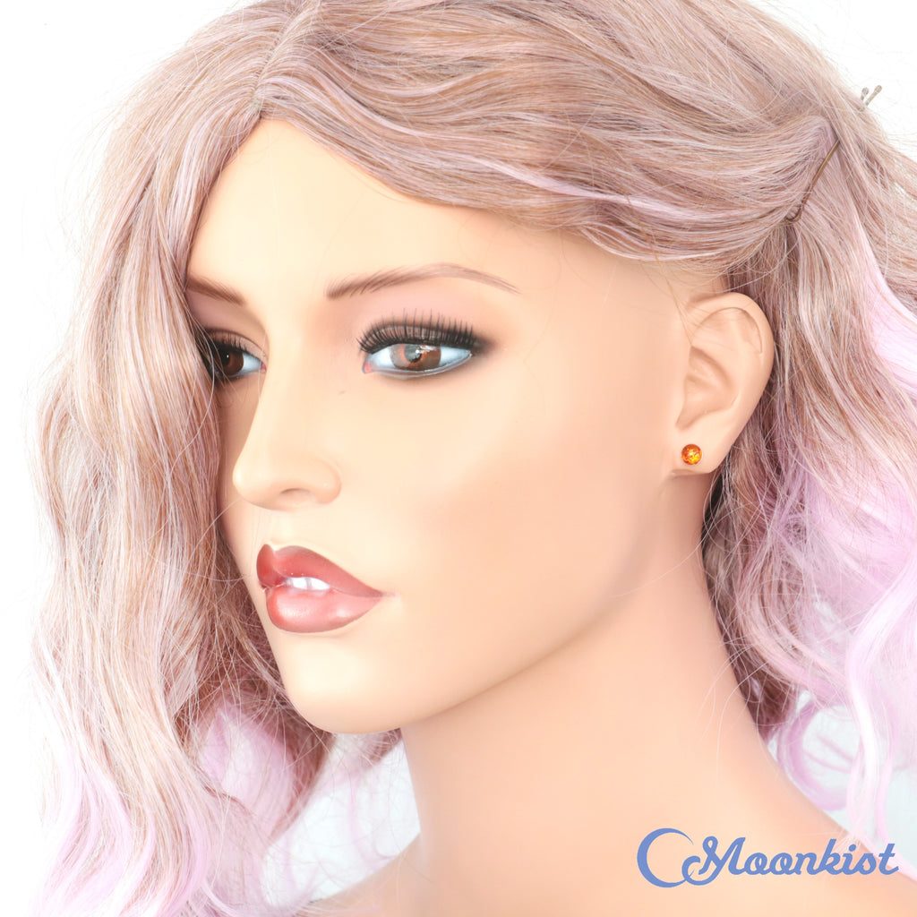 Gold Filled Amber Stud Earrings  | Moonkist Designs | Moonkist Designs