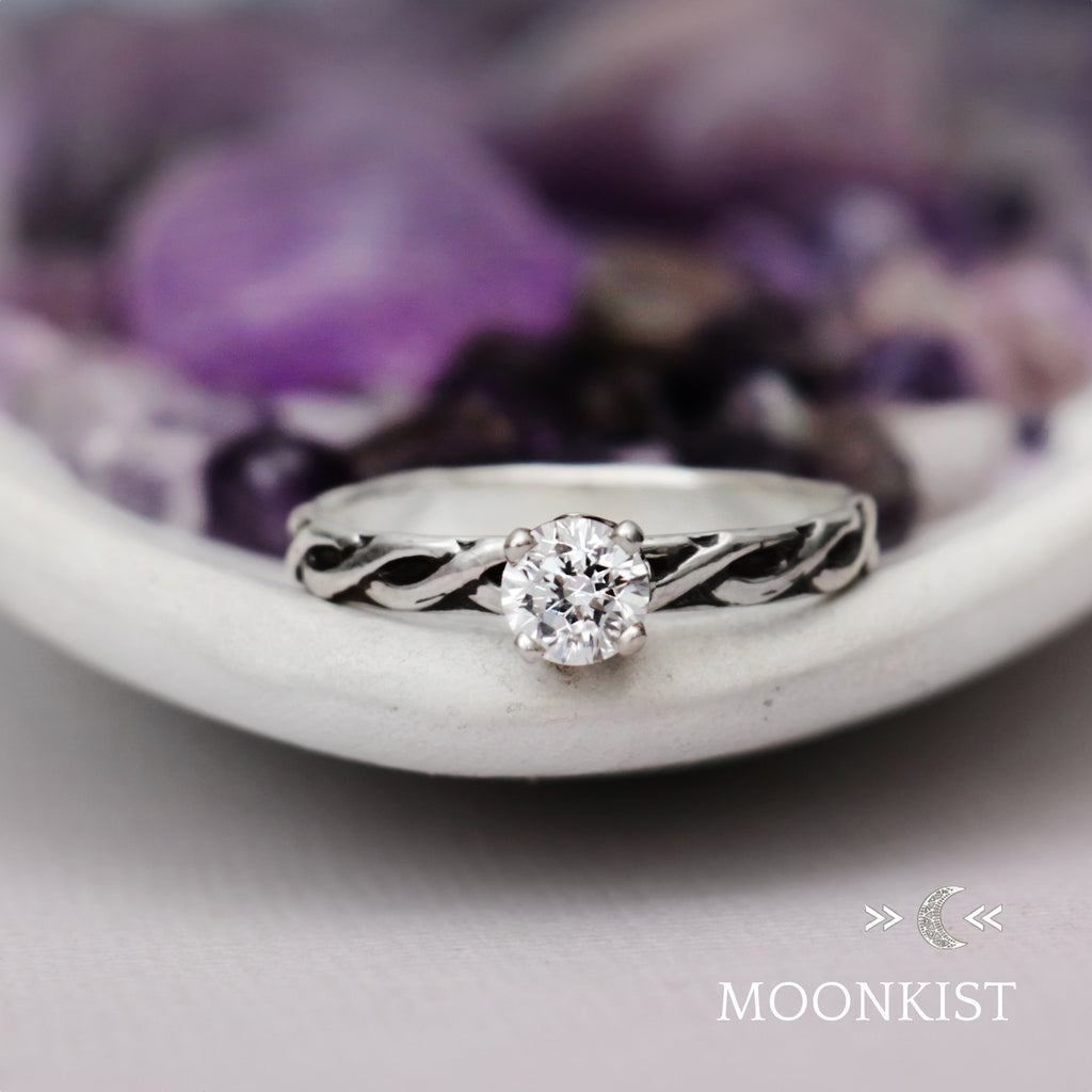White Sapphire Celtic Knot Engagement Ring | Moonkist Designs