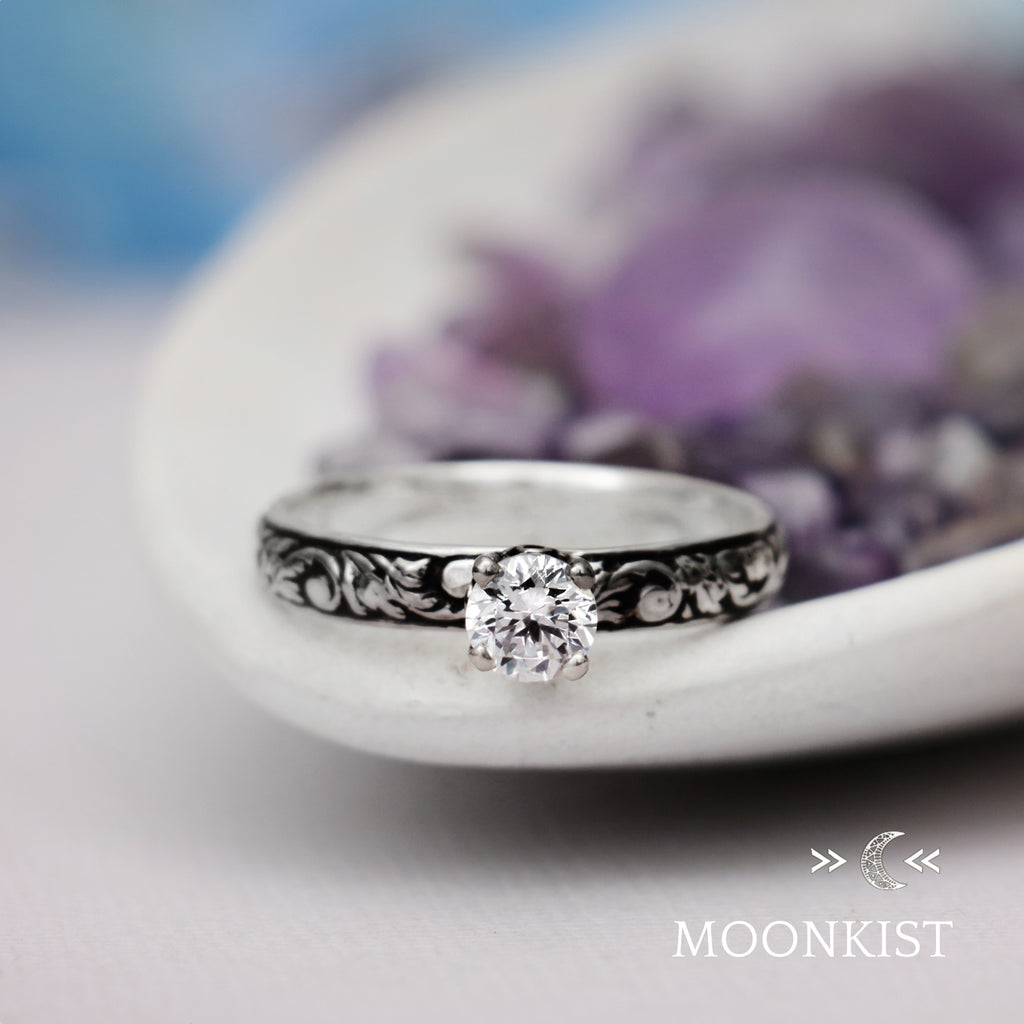 Women's Vine Engagement Ring in Sterling Silver | Moonkist Designs