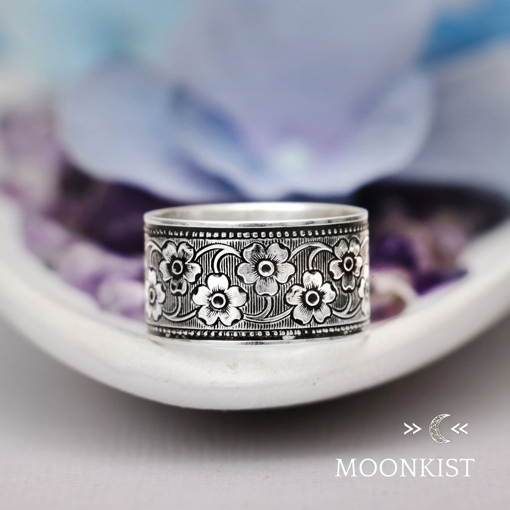 Silver Blossom Womens Wedding Band | Moonkist Designs | Moonkist Designs