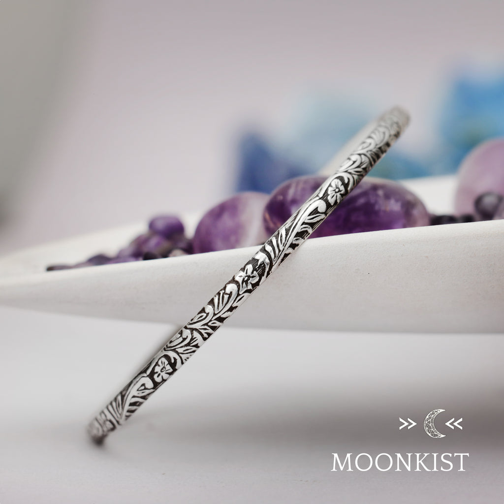 Silver Woodland Stacking Bangle Bracelet | Moonkist Designs