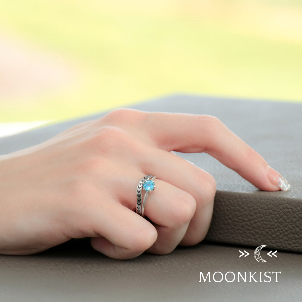 Sterling Silver Arrow Wedding Ring Set  | Moonkist Designs | Moonkist Designs