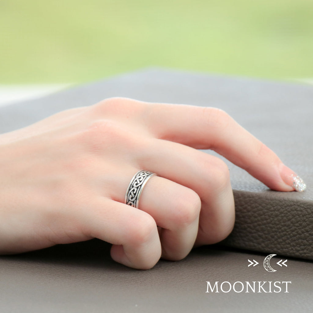 Celtic Love Knot Wide Wedding Band | Moonkist Designs