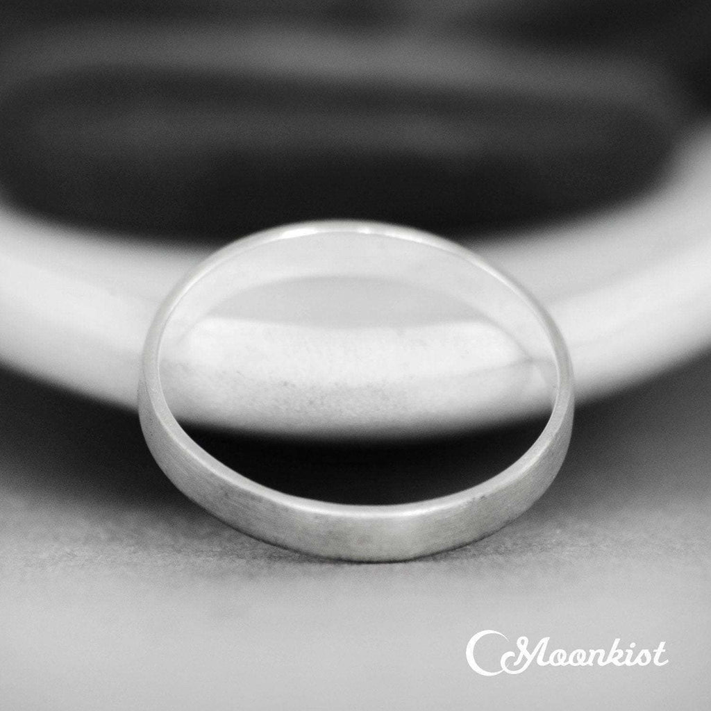 3 mm Silver Comfort Fit Flat Womens Wedding Band | Moonkist Designs