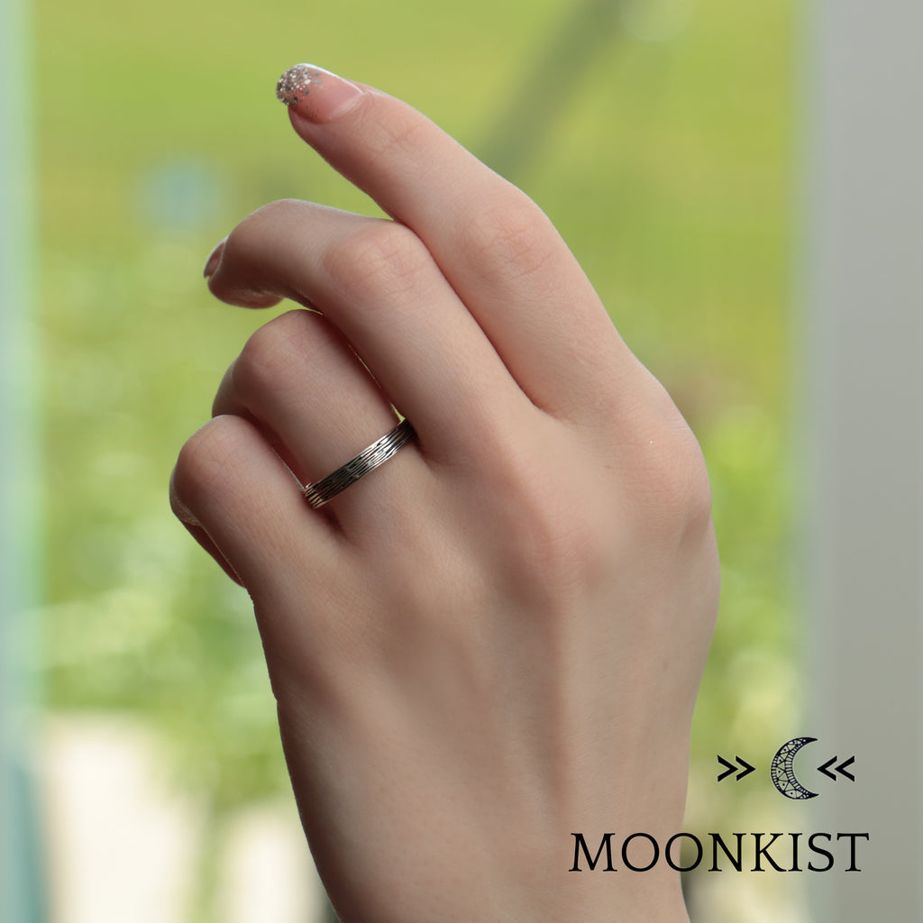 Pine Bark His and Her Wedding Set | Moonkist Designs | Moonkist Designs