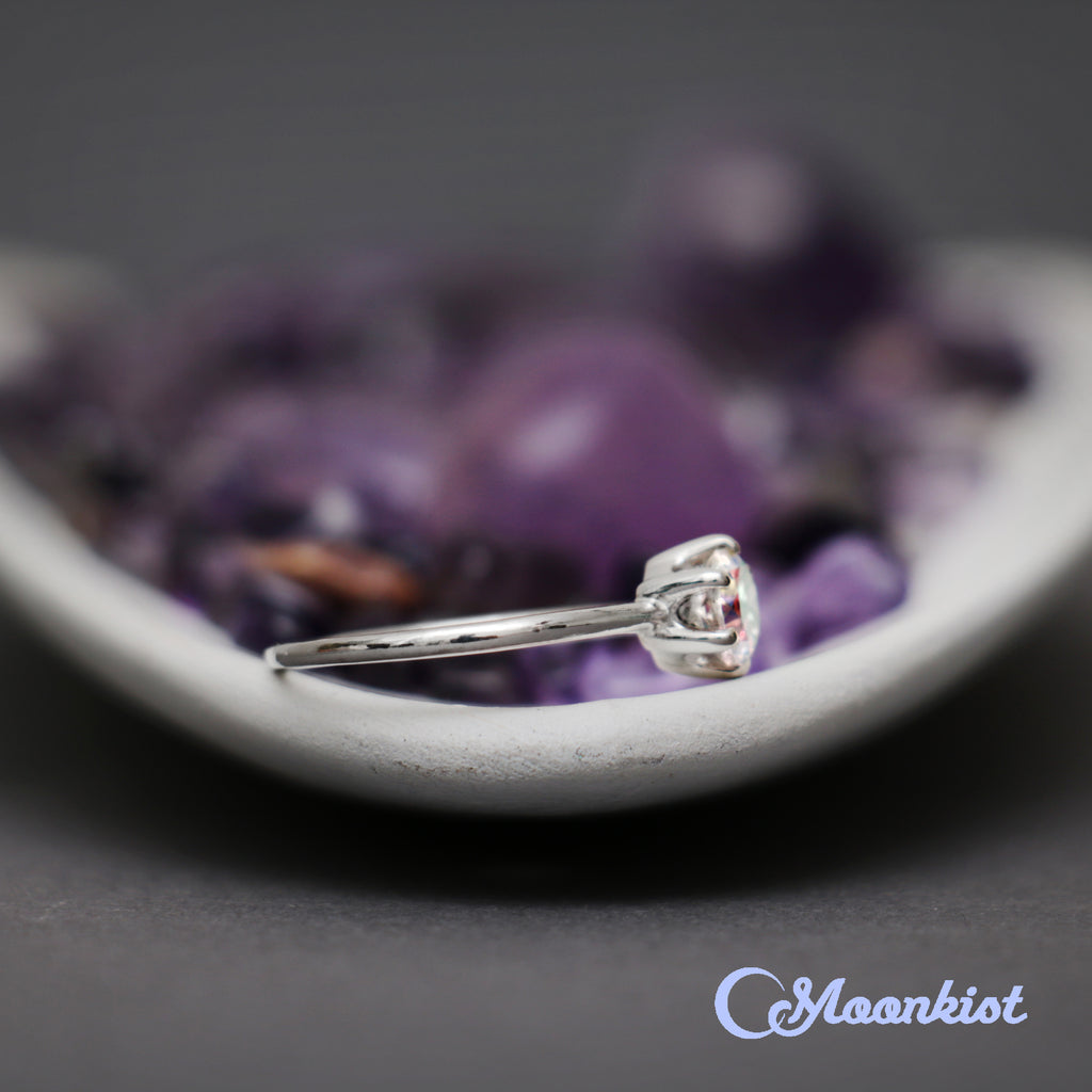 Classic Silver Rainbow Topaz Solitaire Gemstone Ring | Moonkist Designs | Moonkist Designs