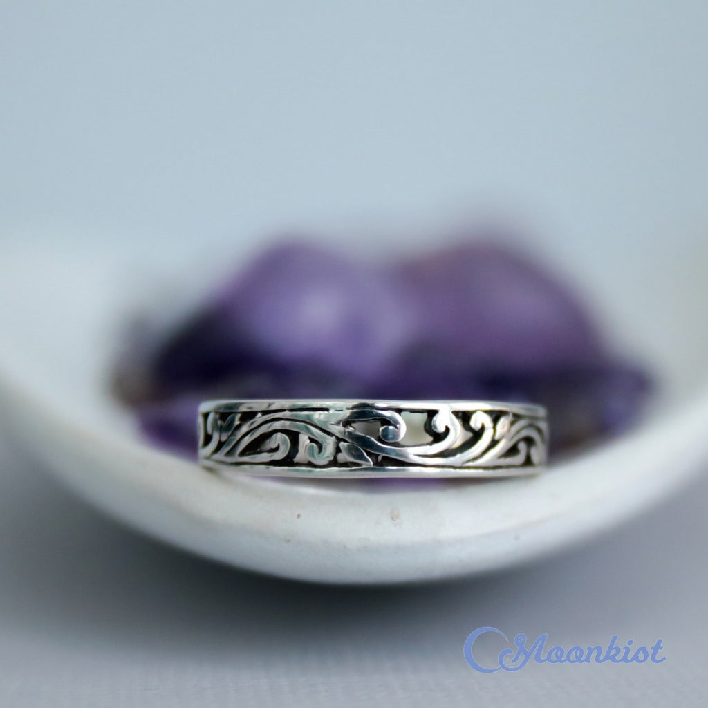 Bohemian Sterling Silver Womens Wedding Ring | Moonkist Designs