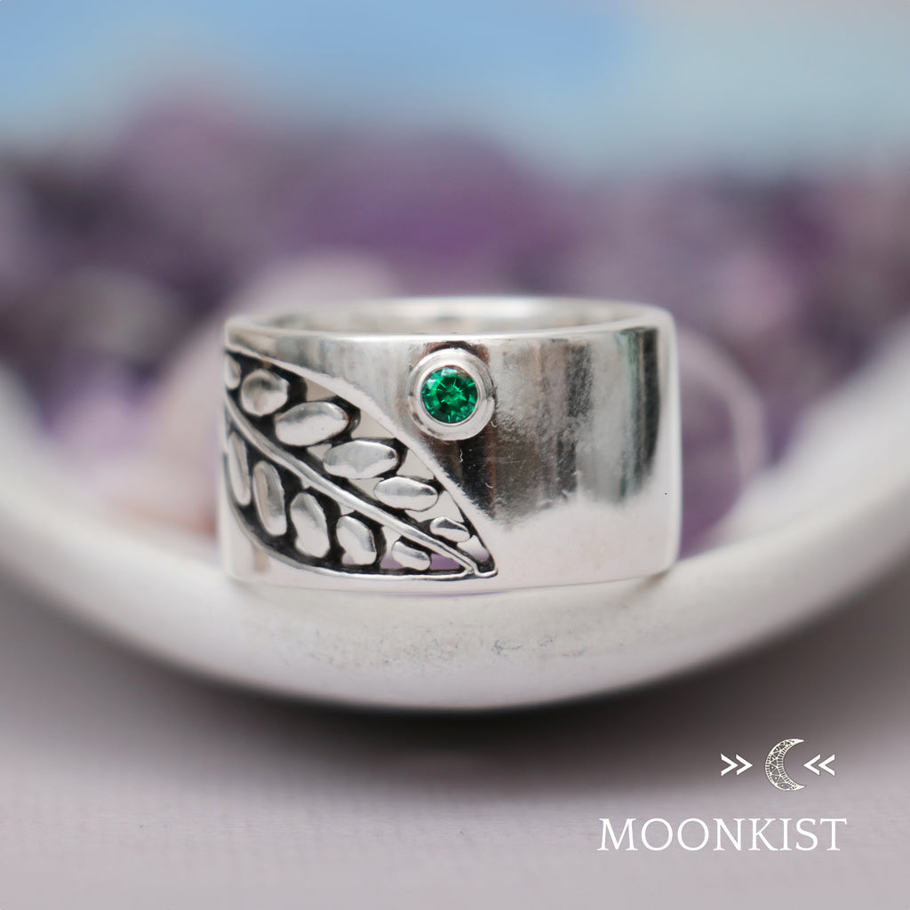 Nontraditional Leaf Wedding Band | Moonkist Designs | Moonkist Designs