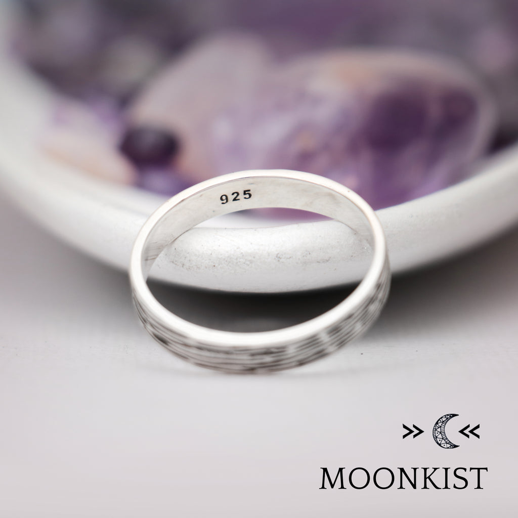 Narrow Tree Bark Wedding Band  | Moonkist Designs | Moonkist Designs
