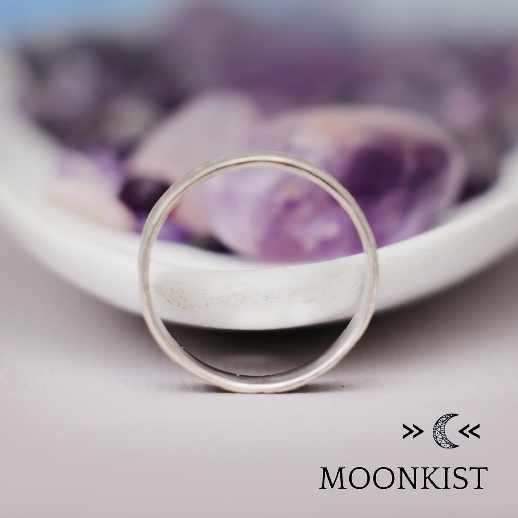 8mm Textured Flat Profile Wedding Band | Moonkist Designs