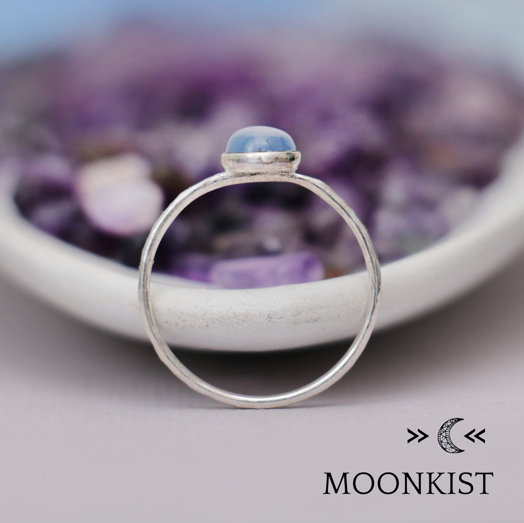 Periwinkle Blue Chalcedony Oval Ring | Moonkist Designs | Moonkist Designs